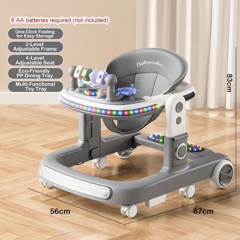 Multifunctional Foldable Height Adjustable Baby Walker With Music For Toddlers Kereta Jalan Bayi - Image 5