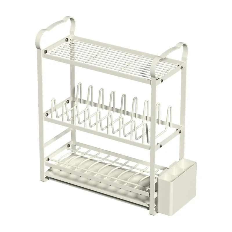 Rak Pengering Pinggan Dapur, Rak Simpanan Sudu, Pisau, Papan Pemotong & Mangkuk - Image 5