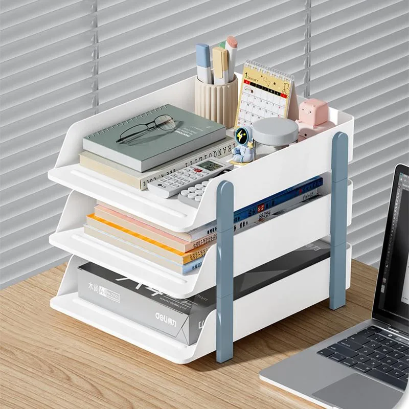 Pengatur Fail Meja Pejabat Boleh Tanggal, Rak Simpanan Dokumen A4 & Buku Desktop - Image 6