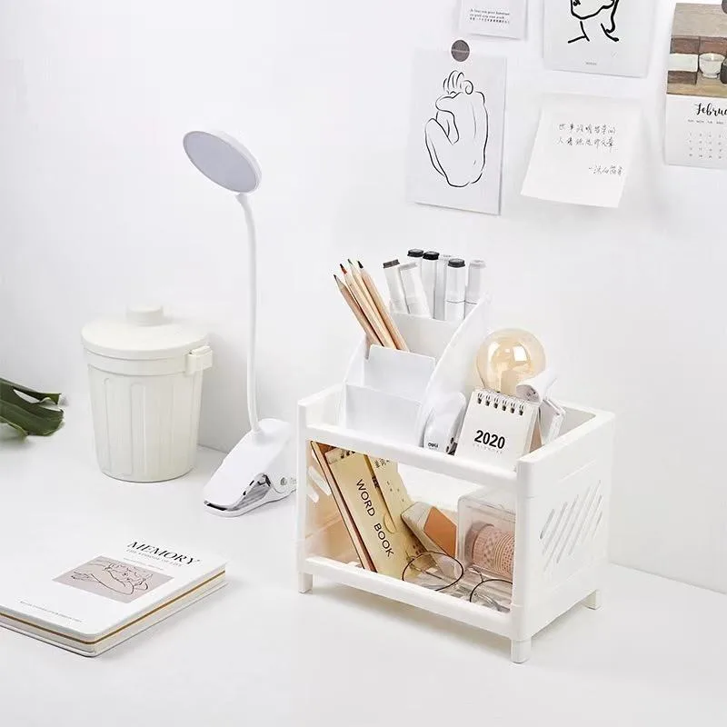 Rak Simpanan Dua Lapisan Padat, Rak Plastik Pengatur Dapur Meja & Organisasi Rumah - Image 6