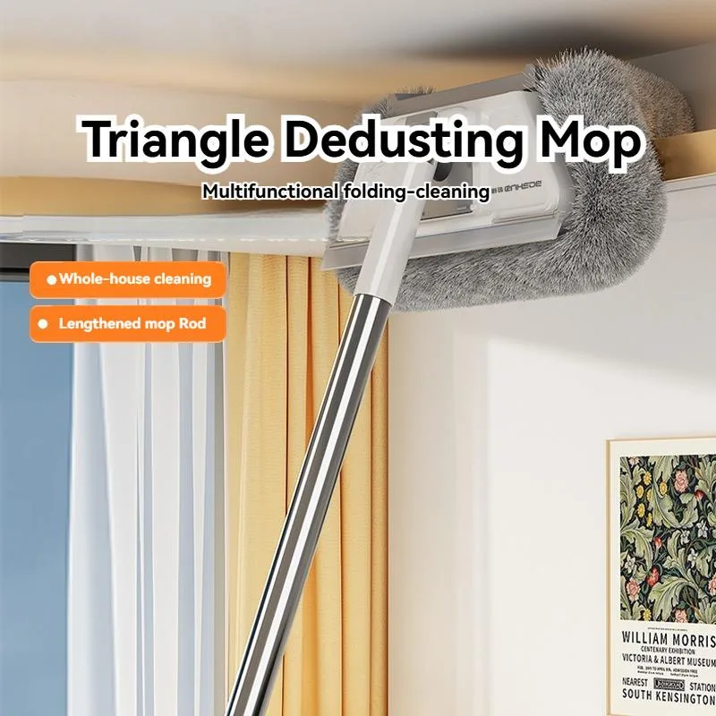 Mop Segitiga Lipat Serbaguna Pembersih Dinding Siling Dapur Alatan Pembersih Rumah Terkini - Image 6