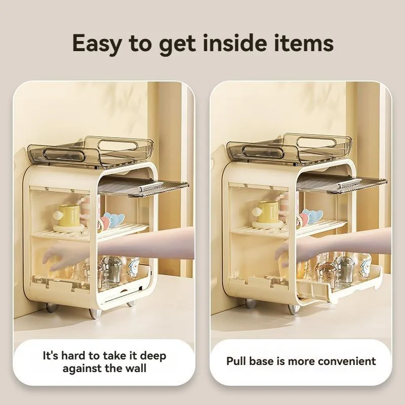 Rak Botol Dapur dengan Saliran, Kabinet Simpanan Peralatan Bayi, Pemegang Serbaguna Kalis Habuk - Image 6