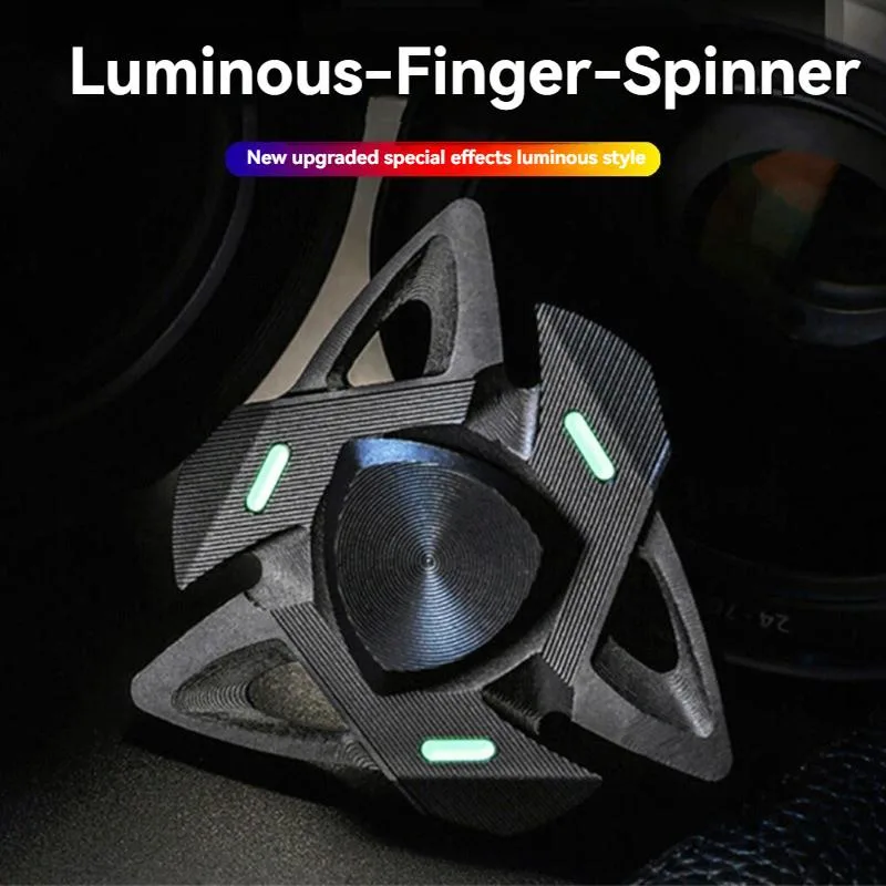 Spinner Jari Bercahaya Malam Aloi Aluminium Logam Mainan Putar - Image 6