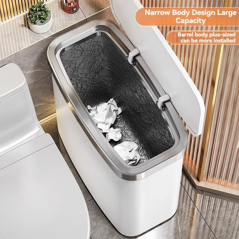 Tong Sampah Tekan Mewah Ringan Untuk Rumah Khas Tandas Bilik Air Ruang Sempit Ruang Tamu Dapur Berpenutup - Image 6