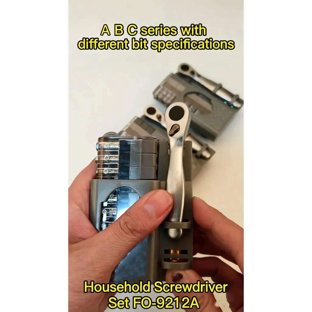 Set Pemutar Skru Ratchet 10 Bit, Pemegang Pendek 90 Sudut Kanan, Alat Boleh Balik - Image 6