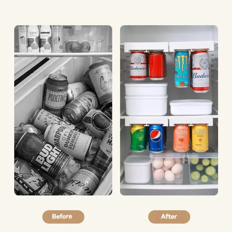Fridge Hanging Double Row Can Rack Beer Soda Cola Beverage Organizer Storage Rak Minuman Jenis Gantung - Image 6