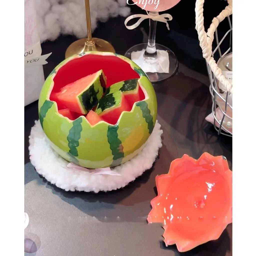 Watermelon Ceramic Noodle Bowl With Lid Large Soup Salad Dessert Serving Bowl Mangkuk Pencuci Mulut Seramik - Image 6