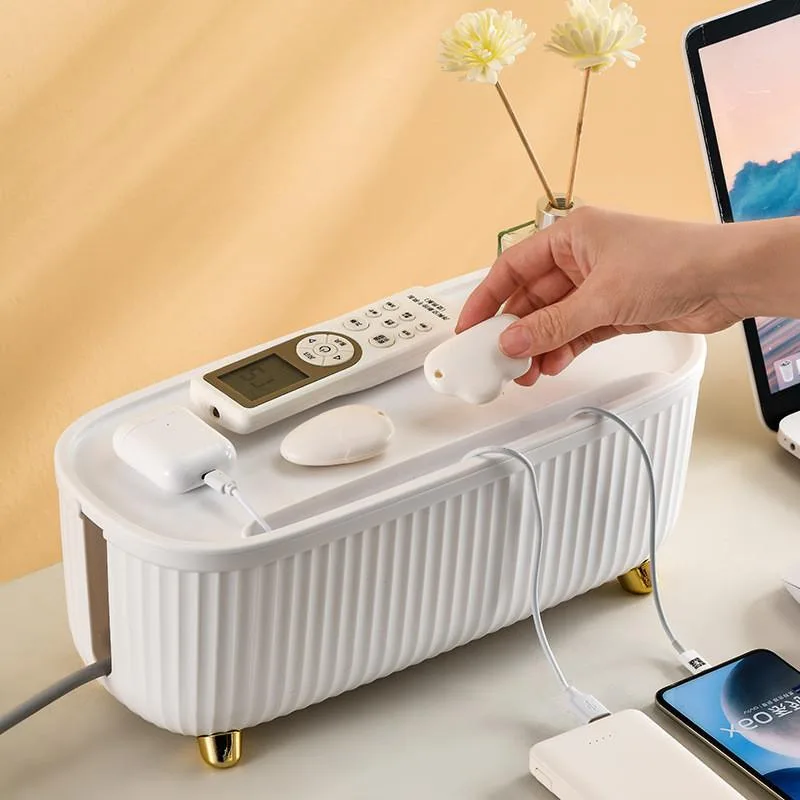 Desktop Cable Management Box Power Strip Organizer Wire Cord Storage Holder Kotak Penyusun Pemanjang Meja - Image 6