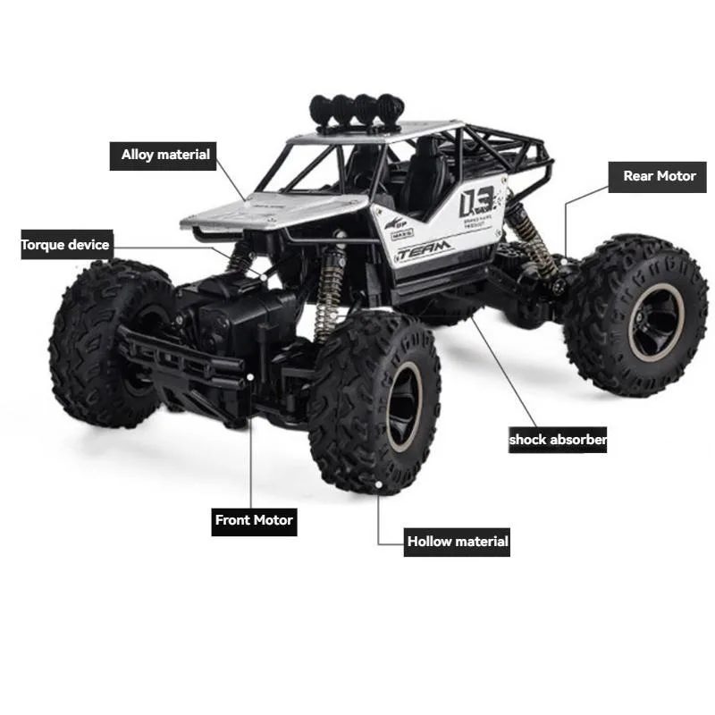 Rechargeable Remote Control Toy RC Drift Off Road Car 4WD Alloy Climbing Monster TruckKereta Kawalan Jauh - Image 6