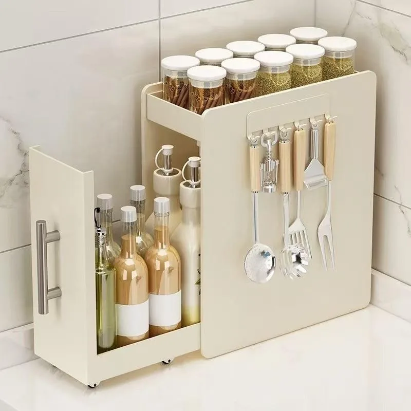 Pull Out Multi Function Kitchen Corner Spice Storage Rack Narrow Cabinet Storage Shelf Rak Simpanan Sudut - Image 6