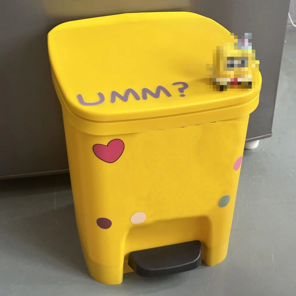 Cartoon Pedal Trash Can Large Capacity Cute Bin For Home Living Room Tong Sampah - Image 6