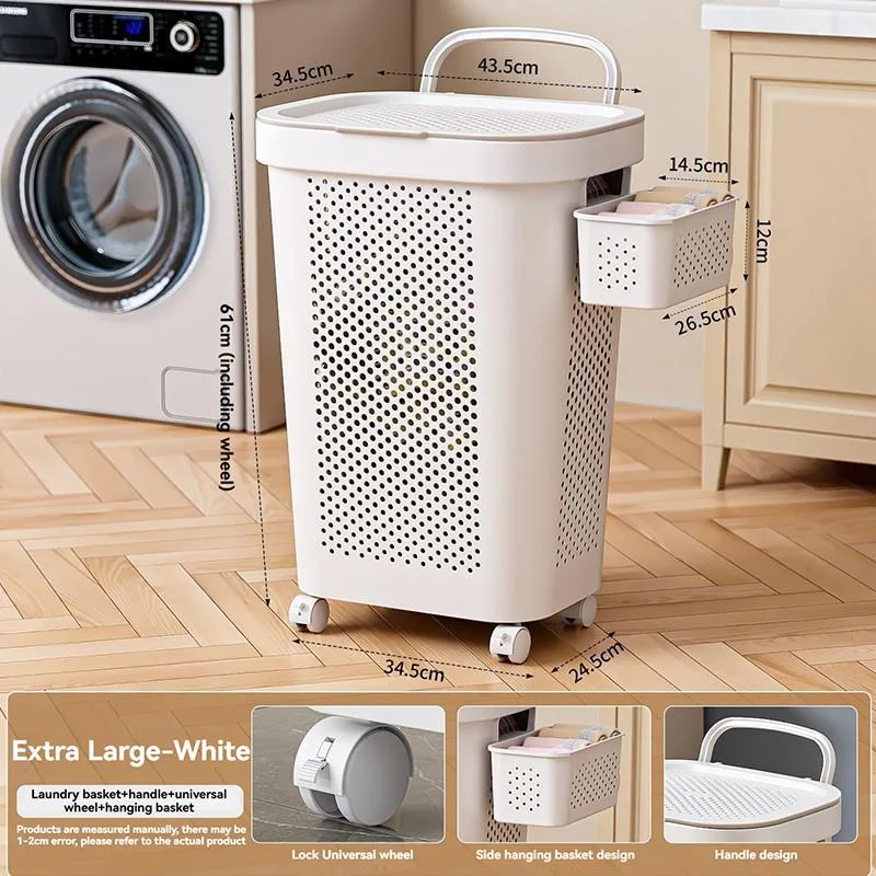 Lidded Large Laundry Hamper Dirty Clothes Storage Basket For Bathroom Washroom Home Use Bakul Pakaian Kotor - Image 6