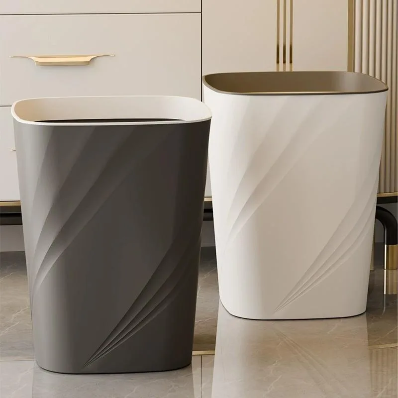 Large Capacity Simple Trash Can With Press Ring For Home Living Room Kitchen Bathroom Toilet Tong Sampah - Image 6