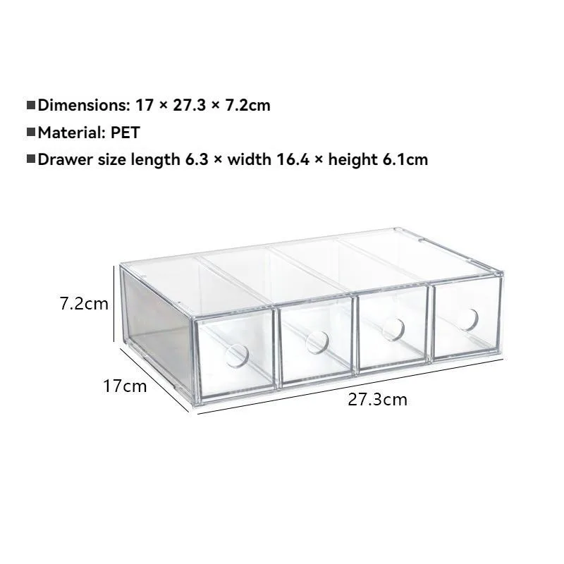 Drawer Type Clear Dustproof Desktop Organizer For Stationery Cosmetics Kotak Simpanan - Image 6