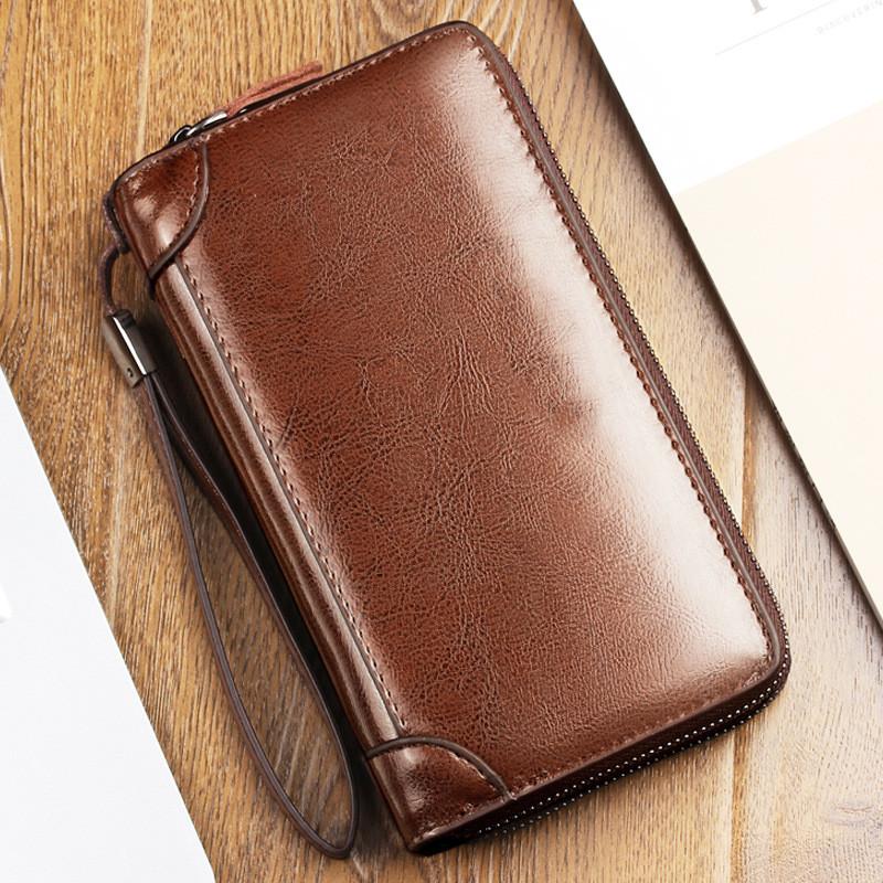 Men's Multi-function Long Business Hand Wallet With Handle Dompet Lelaki - Image 6