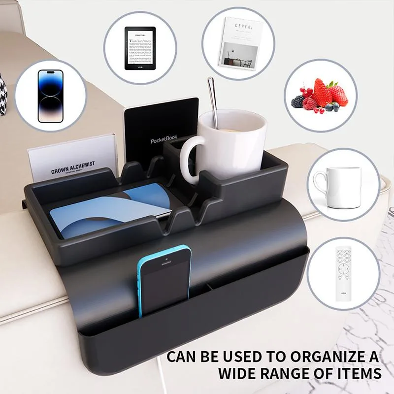Multifunctional Silicone Sofa Armrest Storage Caddy Cup Holder Tray Rak Simpanan - Image 6