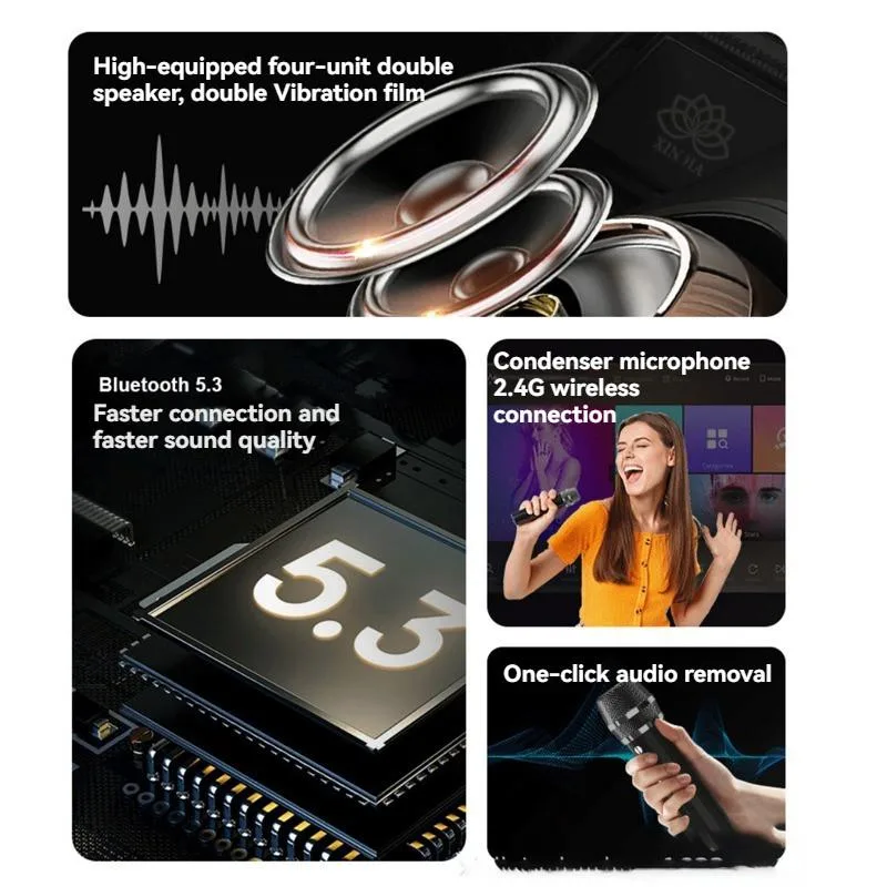 Portable Bluetooth Speaker with Microphone for Home Outdoor KTV Pembesar Suara Bluetooth - Image 6
