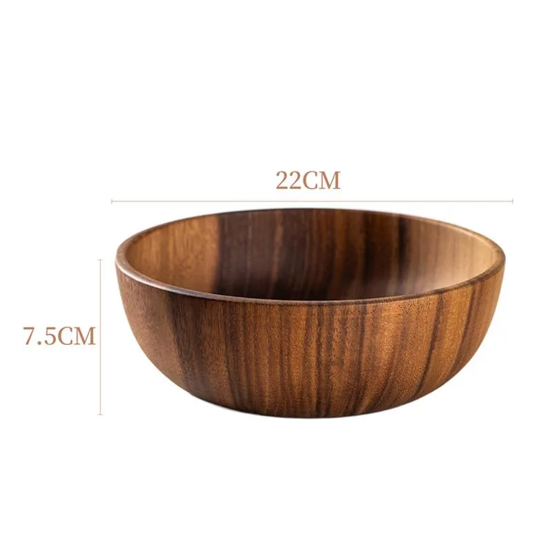 Large Wooden Salad Bowl Unbreakable Ramen Soup Bowl for Household Use Mangkuk Salad - Image 6