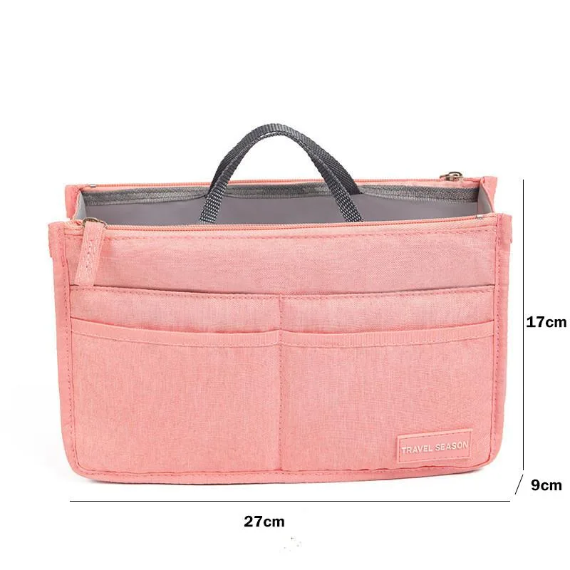 Double Zipper Bag In Bag Organizer Travel Makeup Cosmetic Pouch Insert Beg Penyimpanan Dalam Untuk Alat Solek - Image 6