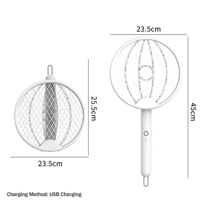 Electric Mosquito Swatter Rotatable Stand Foldable UV Photocatalyst Trap Killer Pemukul Nyamuk Elektrik Cas USB - Image 6
