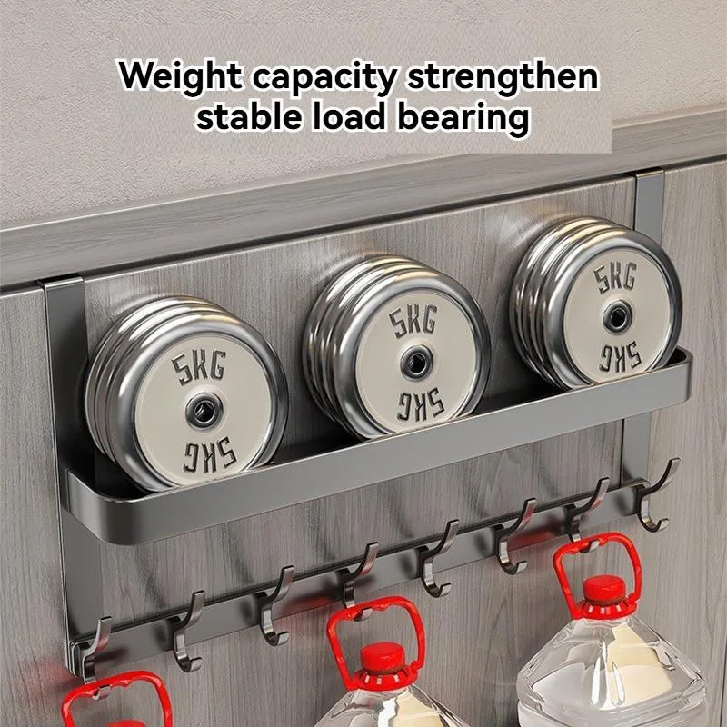 Drill Free Over The Door Hooks Rack for Clothes Towels Bags Wall Mount Back of Door Cangkuk Belakang Pintu Logam - Image 6
