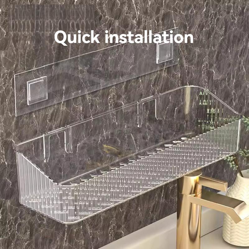 Bathroom Shelf No-drill Wall-mounted Storage Rack Rak Penyimpanan Bilik Air - Image 6
