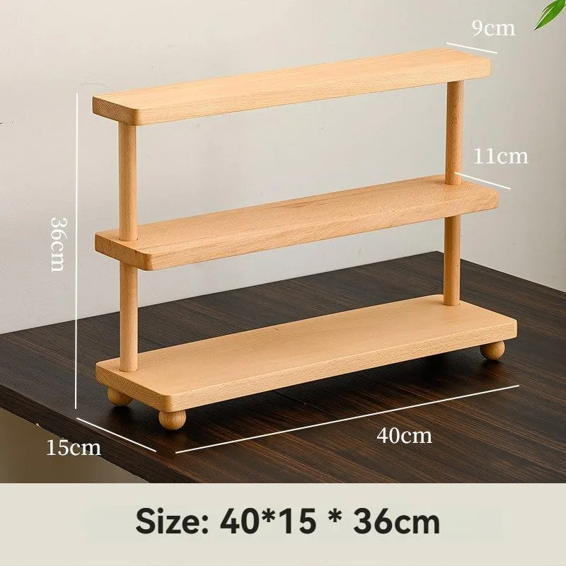Wood Desktop Cup Holder Organizer Display Stand For Home Cafe Cosmetic Candle Storage Rack Rak Meja - Image 6