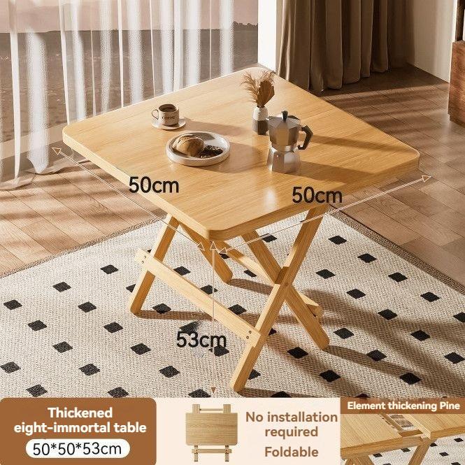 Solid Wood Folding Table Dining Table Outdoor Square Table Meja Lipat Kayu Padat - Image 6