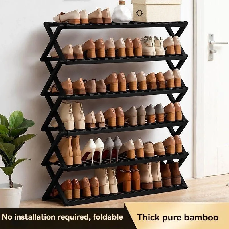 Foldable Shoe Rack Multi Tier Entryway Organizer No Assembly Space Saving Compact Home Storage Rak Kasut - Image 6
