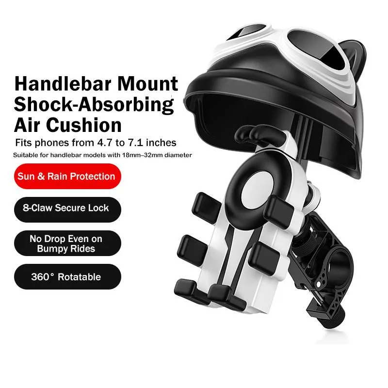 Shockproof Rain Sun Phone Mount With Mini Helmet For Electric Bike Food Delivery Rider Pemegang Telefon - Image 6