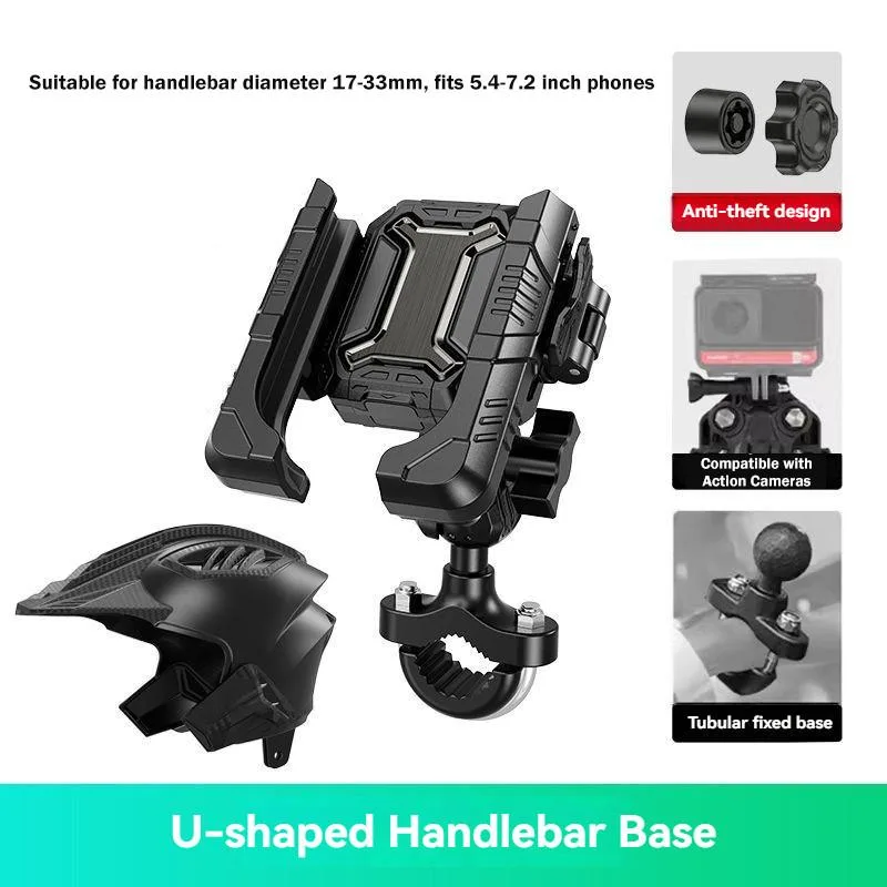 One Click Lock Shockproof Phone Navigation Mount For Electric Bike Motorcycle Food Delivery Riding Pemegang Telefon - Image 6