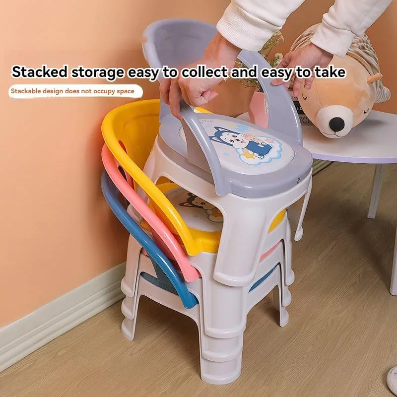 Cartoon Backrest Squeaky Dining Chair Stool For Baby Kids Feeding Kerusi Kanak-Kanak - Image 6