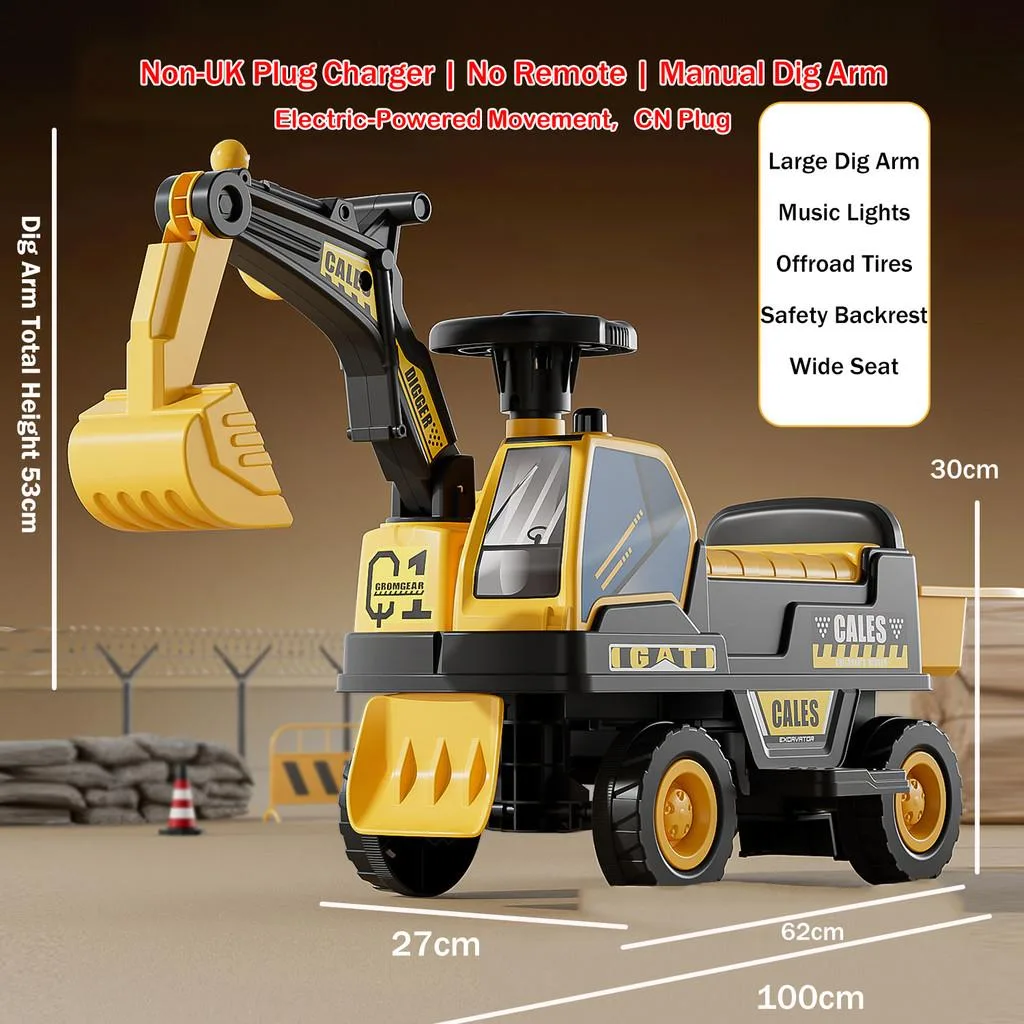 Kids Electric Four Wheel Excavator Ride On Musical Engineering Toy Car Ride-On Excavator Elektrik Untuk Kanak-kanak - Image 6