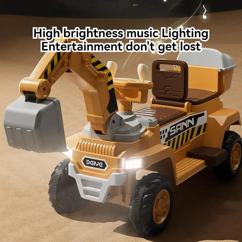 2-Seat Kids Excavator Toy Car Electric Remote Control Digger Construction Vehicle Kereta Mainan Penggali Elektrik - Image 6