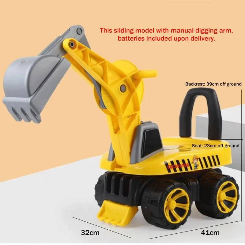 Kids Large Ride On Excavator Toy Sliding Scooter Digger Car For Baby Ride-On Excavator Untuk Kanak-kanak - Image 6