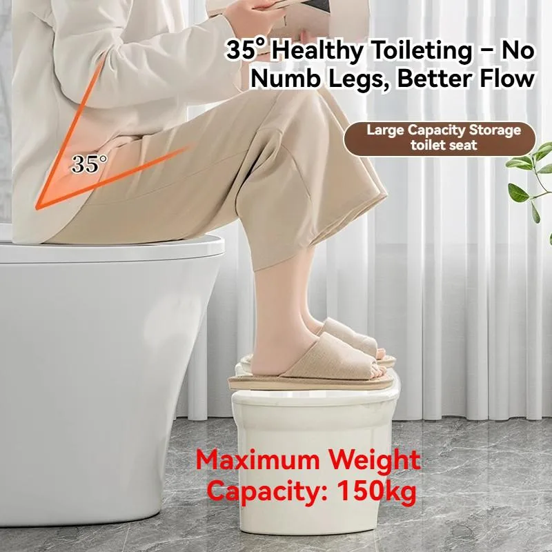 Thick Plastic Toilet Foot Stool Ergonomic Squat Stool Bathroom Step Stool for Kids & Adults Bangku Kaki Tandas - Image 6