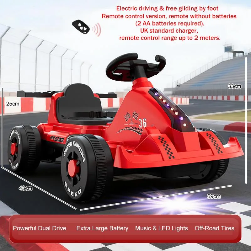 Kids Electric Go-Kart Four-Wheel Car Remote Control Toy for Boys & Girls Kart Elektrik - Image 6