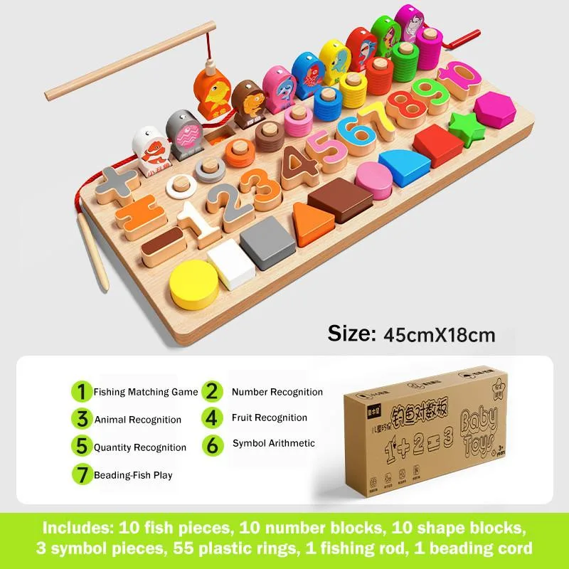 Wooden Number Puzzle Blocks Montessori Educational Toys For Toddlers And Kids Mainan Blok - Image 6