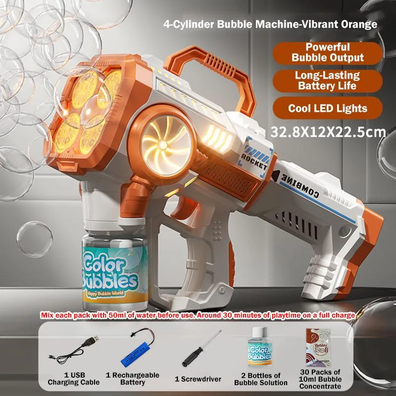 Super Electric Bubble Gun Kids Automatic Gatling Rocket Bubble Blower Toy Mesin Gelembung - Image 6