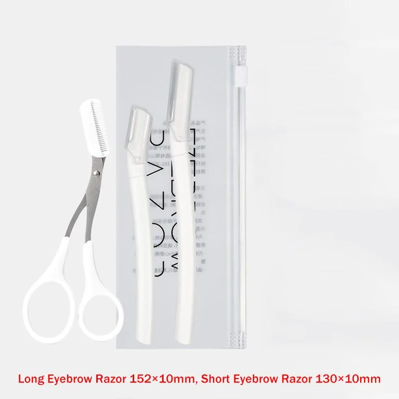 Macro Stainless Steel Eyebrow Razor Set Universal Straight Handle Eyebrow Shaver With Protective Net Set Dandan Alis - Image 6