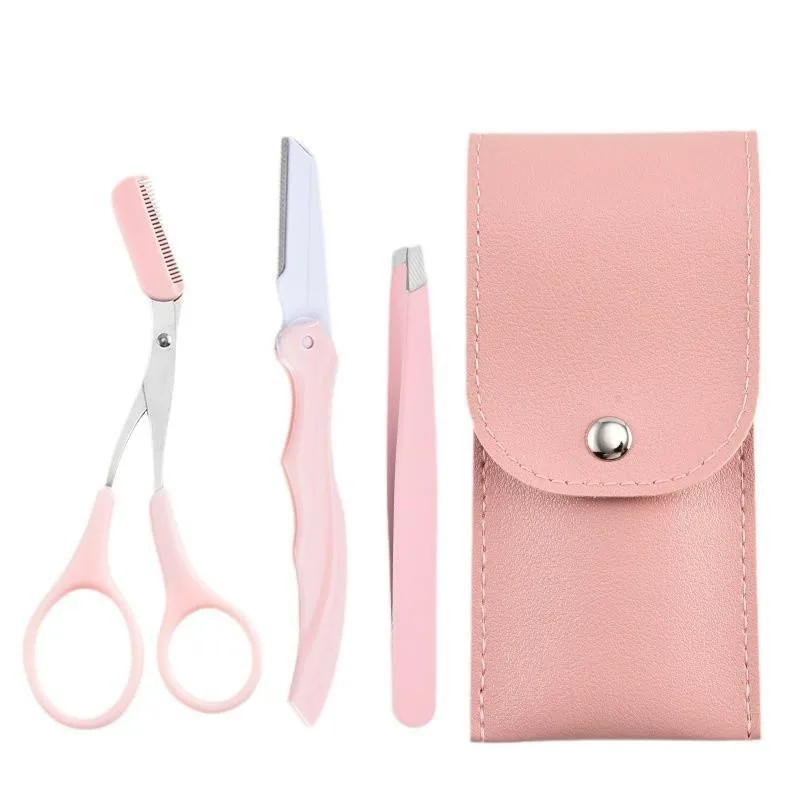Foldable Eyebrow Razor Set With Eyebrow Comb Scissors For Women Beginners Set Pisau Alis - Image 6