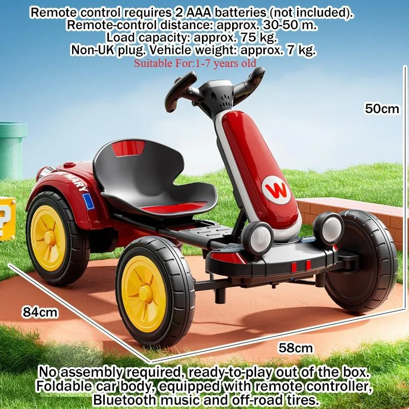 Kids Folding No Assembly Remote Control Electric Go Kart For Boys Girls Outdoor Toy Lumba Kecil Kereta Lumba Kecil - Image 6