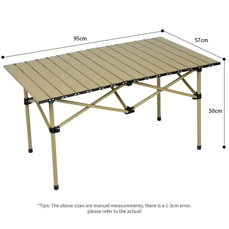 Set Meja & Kerusi Perkhemahan Boleh Lipat Mudah Alih, Meja Gulung Aloi Aluminium Ultralight Luar - Image 7