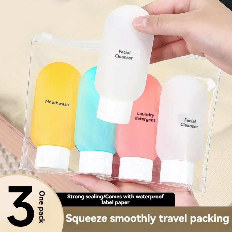 Set Botol Tandas Perjalanan Boleh Guna Semula, Dispenser Syampu, Gel Mandi & Penjagaan Kulit Mudah Alih - Image 7