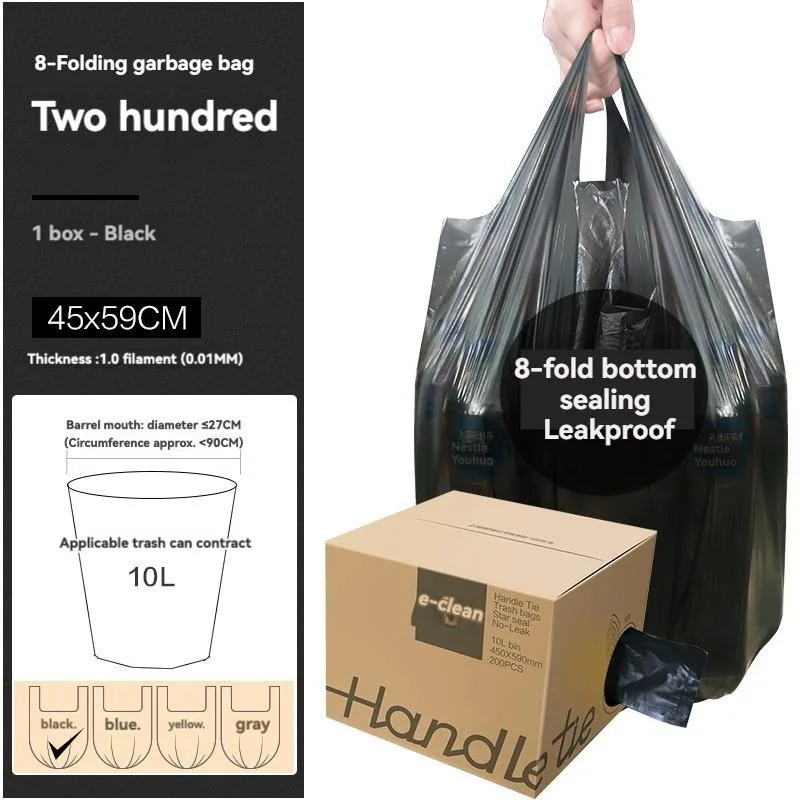 Beg Sampah Plastik 45*59cm, 200 Keping, Berkotak, Dengan Pemegang, Titik Putus, Tebal & Pakai Buang - Image 7