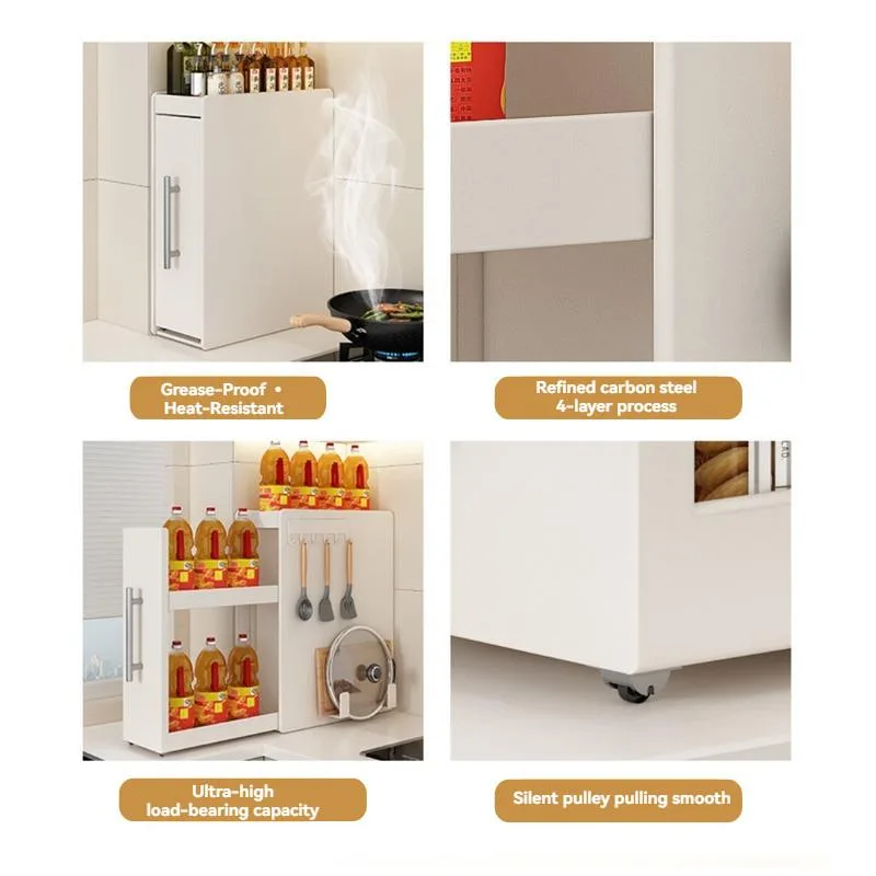 Pull Out Multi Function Kitchen Corner Spice Storage Rack Narrow Cabinet Storage Shelf Rak Simpanan Sudut - Image 7