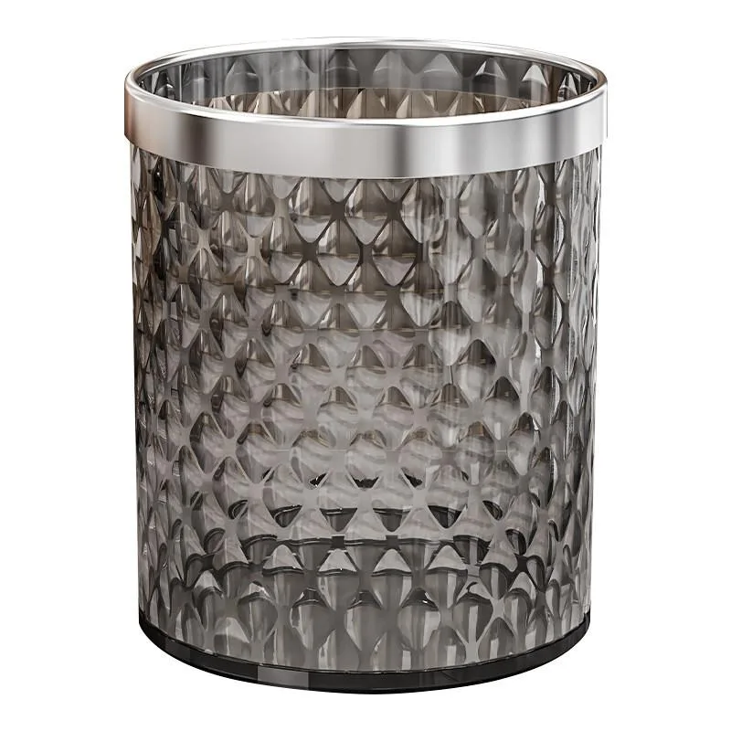 Transparent Trash Can Clear Garbage Bin for Living Room Bathroom Home Waste Basket Bin Sampah - Image 7