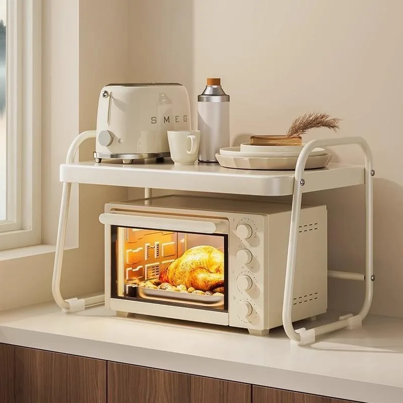 Double Layer Multi Function Countertop Microwave Storage Rack Rak Ketuhar Gelombang Mikro - Image 7