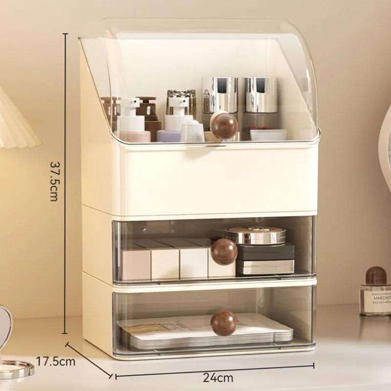 Dustproof Cosmetic Storage Box For Desktop Dresser Bathroom Vanity Home Use Kotak Simpanan Kosmetik - Image 7