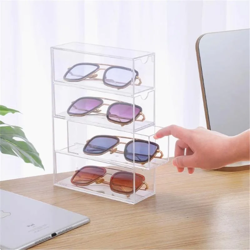 Multi Layer Drawer Type Desktop Sunglasses Storage Display Cabinet Kotak Simpanan - Image 7